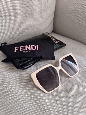 Fendi Women's Oversized Square Sunglasses in Ivory